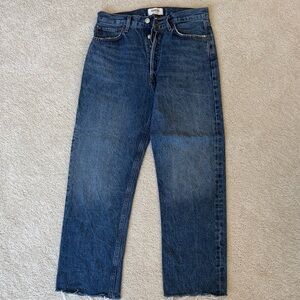 Agolde Dark Blue Straight Jeans